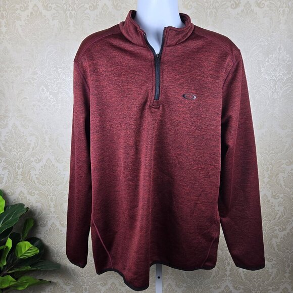 Oakley Size XL Red Black 1/4 Zip Pullover Regular Fit NWT - Picture 1 of 16